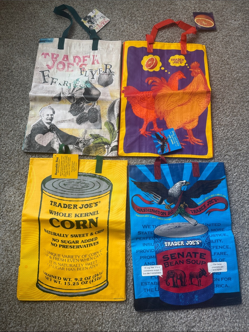 RARE Trader Joe's Reusable Tote Bag Set –4